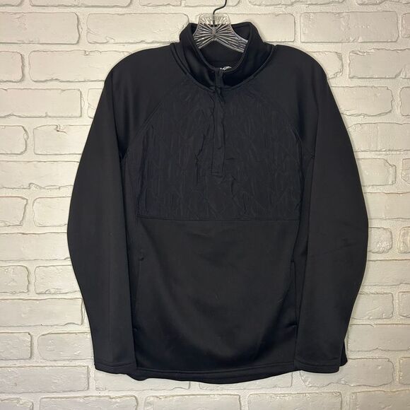 Avia Tops - Avia Women's Athletic Quilted 1/4 Zip‎ Black Pullover Size Medium